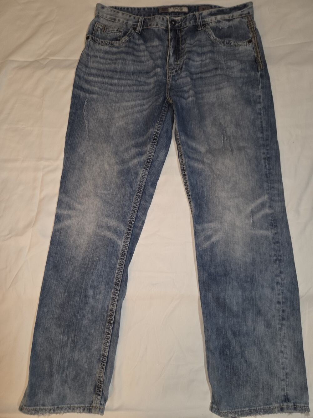 BKE Tyler Jeans Mens 38L (38x32) Blue Stretch Denim Mid Rise Straight Leg FAIR